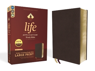 NIV, Life Application Study Bible, Third Edition, Large Print, Bonded Leather, Burgundy, Red Letter -  Zondervan