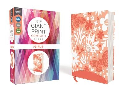 NIV, Giant Print Compact Bible for Girls, Leathersoft, Coral, Red Letter, Comfort Print -  Zondervan