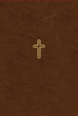 NASB, Thinline Bible, Giant Print, Leathersoft, Brown, Red Letter, 1995 Text, Thumb Indexed, Comfort Print -  Zondervan