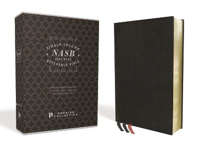 NASB, Single-Column Reference Bible, Wide Margin, Premium Goatskin Leather, Black, Premier Collection, Black Letter, 1995 Text, Art Gilded Edges, Comfort Print -  Zondervan