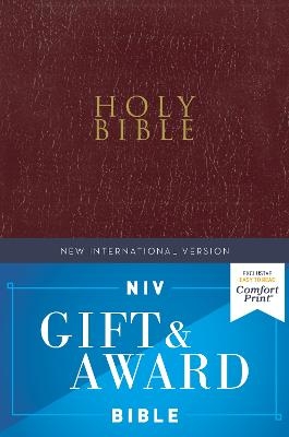 NIV, Gift and Award Bible, Leather-Look, Burgundy, Red Letter, Comfort Print -  Zondervan