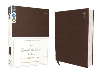 NIV, Journal the Word Bible (Perfect for Note-Taking), Double-Column, Leathersoft, Brown, Red Letter, Comfort Print -  Zondervan