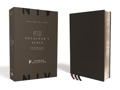 NIV, Preacher's Bible, Verse-by-Verse Format, Premium Goatskin Leather, Black, Premier Collection, Line Matched, Black Letter, Art Gilded Edges, Comfort Print -  Zondervan