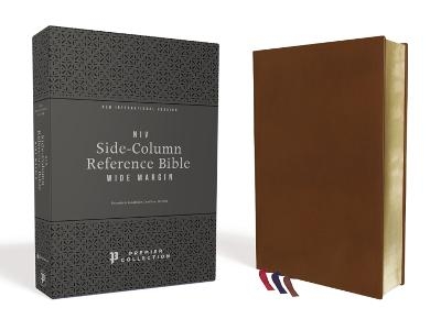 NIV, Wide Margin Side Column Reference Bible, Premium Goatskin Leather, Brown, Premier Collection, Black Letter, Art Gilded Edges, Comfort Print -  Zondervan
