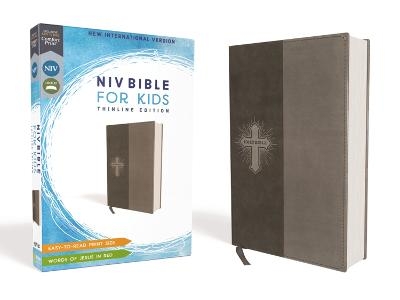 NIV, Bible for Kids, Leathersoft, Gray, Red Letter, Comfort Print -  Zonderkidz