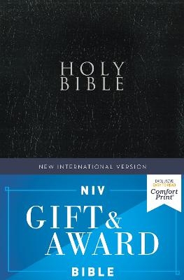 NIV, Gift and Award Bible, Leather-Look, Black, Red Letter, Comfort Print -  Zondervan