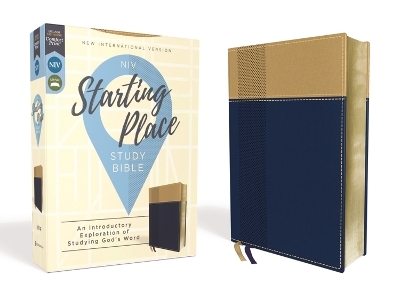 NIV, Starting Place Study Bible (An Introductory Study Bible), Leathersoft, Navy/Tan, Comfort Print -  Zondervan