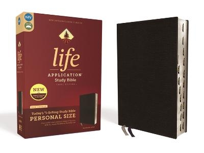 NIV, Life Application Study Bible, Third Edition, Personal Size, Bonded Leather, Black, Red Letter, Thumb Indexed -  Zondervan