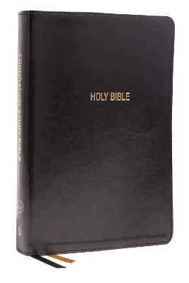 KJV, Foundation Study Bible, Large Print, Leathersoft, Black, Red Letter, Thumb Indexed, Comfort Print - Thomas Nelson