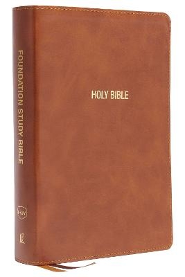 NKJV, Foundation Study Bible, Large Print, Leathersoft, Brown, Red Letter, Comfort Print - Thomas Nelson
