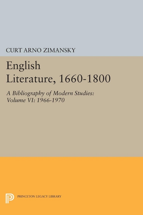 English Literature, 1660-1800 - Curt Arno Zimansky