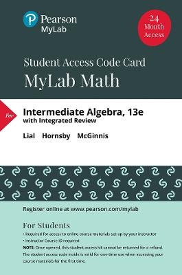 MyLab Math with Pearson eText Access Code (24 Months) for Intermediate Algebra - Margaret Lial, John Hornsby, Terry McGinnis