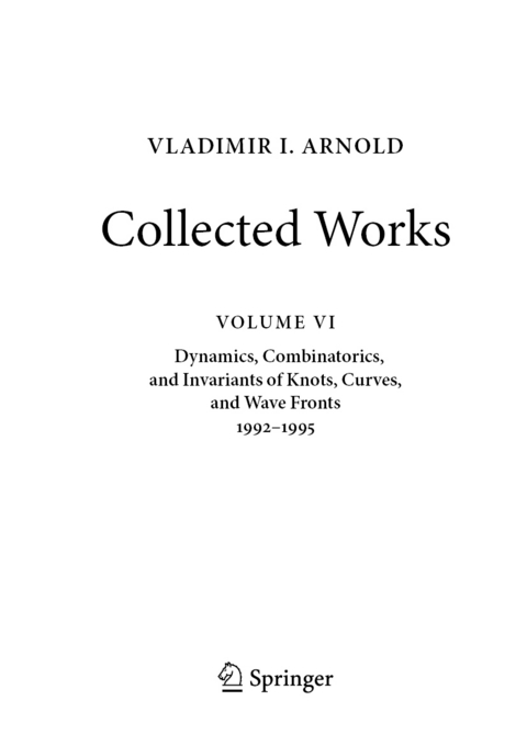 VLADIMIR I. ARNOLD—Collected Works - Vladimir I. Arnold