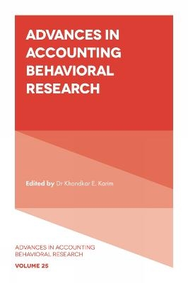 Advances in Accounting Behavioral Research - 