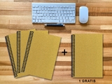 A 4 Notizbuch - Set, 3+1 gratis, Luxury 80 Seiten GOLD GMUND SHIMMER, punktiert 5x5mm - 