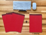 A 4 Notizblock - Set, 3+1 gratis, Luxury 80 Seiten ROT JUPITER GLITTER-OPTIK, punktiert 10x10mm - 