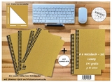 A 6 Notizbuch - Set, 5+1 gratis, Luxury 80 Seiten GOLD GMUND SHIMMER, kariert 7x7mm - 