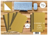 A 6 Notizbuch - Set, 4+2 gratis, Luxury 80 Seiten GOLD GMUND SHIMMER, kariert 10x10mm - 