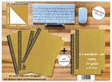 A 6 Notizbuch - Set, 5+1 gratis, Luxury 80 Seiten GOLD GMUND SHIMMER, punktiert 10x10mm - 