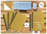 A 6 Notizbuch - Set, 5+1 gratis, Luxury 80 Seiten GOLD GMUND SHIMMER, punktiert 20x20mm - 