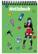 A 4 Notizbuch Manga Enora, grün, blanko - 