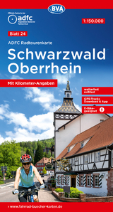ADFC-Radtourenkarte 24 Schwarzwald Oberrhein 1:150.000, reiß- und wetterfest, E-Bike geeignet, GPS-Tracks Download, mit Bett+Bike Symbolen, mit Kilometer-Angaben - 