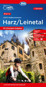 ADFC-Radtourenkarte 12 Harz /Leinetal 1:150.000, reiß- und wetterfest, E-Bike geeignet, GPS-Tracks Download, mit Bett+Bike Symbolen, mit Kilometer-Angaben - 