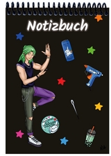 A 5 Notizblock Manga Quinn, schwarz, liniert - 