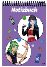 A 5 Notizblock Manga Quinn und Enora, lila, blanko - 