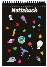 A 4 Notizblock Manga Items, schwarz, liniert - 