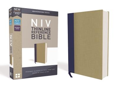 NIV, Thinline Reference Bible, Cloth over Board, Blue/Tan, Red Letter, Comfort Print -  Zondervan