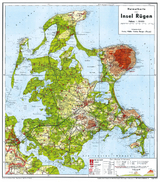 Historische Karte: Insel Rügen 1949 (gerollt)