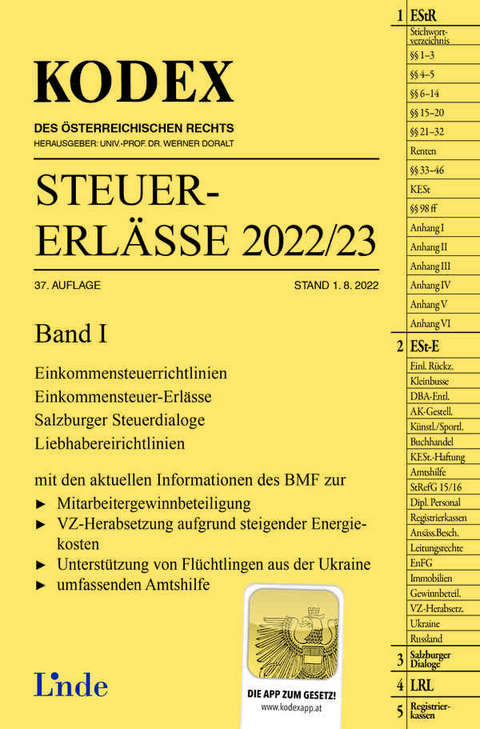 KODEX Steuer-Erlässe 2022/23, Band I - Michael Schilcher