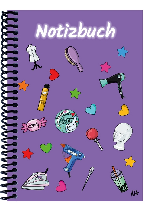 A 5 Notizbuch Manga Items, lila, kariert - 