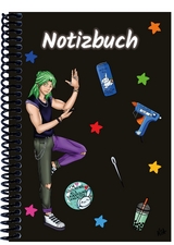 A 5 Notizbuch Manga Quinn, schwarz, kariert - 