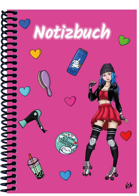 A 5 Notizbuch Manga Enora, pink, blanko - 