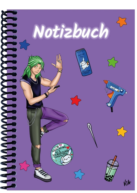 A 5 Notizbuch Manga Quinn, lila, kariert - 