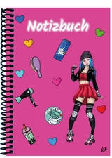 A 4 Notizbuch Manga Enora, pink, kariert - 