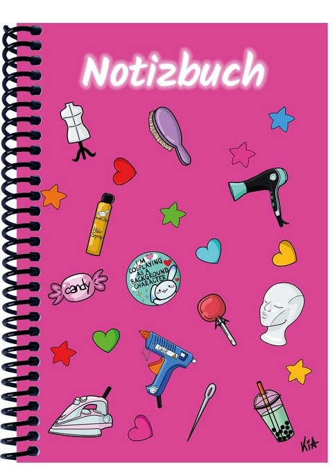 A 4 Notizbuch Manga Items, pink, blanko - 