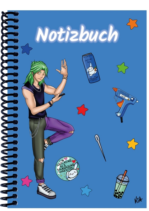 A 5 Notizbuch Manga Quinn, blau, blanko - 