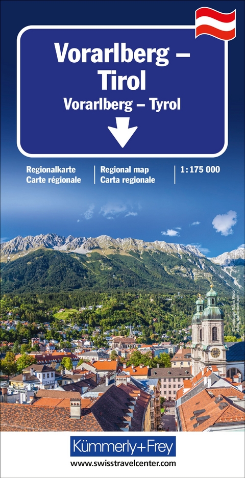 Kümmerly+Frey Regional-Strassenkarte Vorarlberg, Tirol 1:175.000