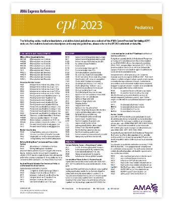 CPT 2023 Express Reference Coding Card: Pediatrics -  American Medical Association