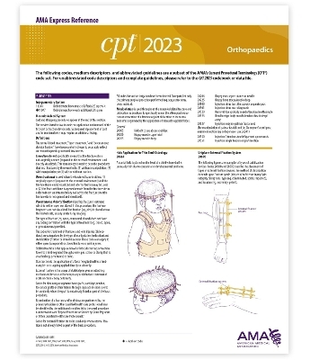 CPT 2023 Express Reference Coding Card: Orthopaedics -  American Medical Association