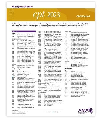 CPT 2023 Express Reference Coding Card: OMS/Dental -  American Medical Association