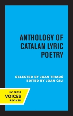 Anthology of Catalan Lyric Poetry - 