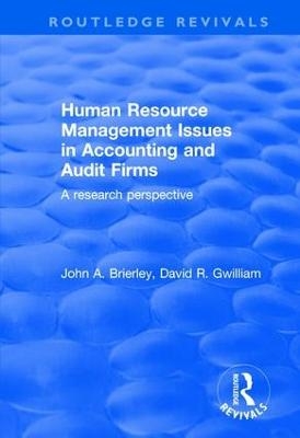 Human Resource Management Issues in Accounting and Auditing Firms - John Brierley, David Gwilliam