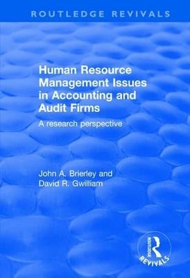 Human Resource Management Issues in Accounting and Auditing Firms - John Brierley, David Gwilliam