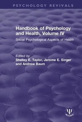 Handbook of Psychology and Health, Volume IV - 