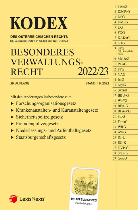 KODEX Besonderes Verwaltungsrecht 2022/23 - inkl. App - 
