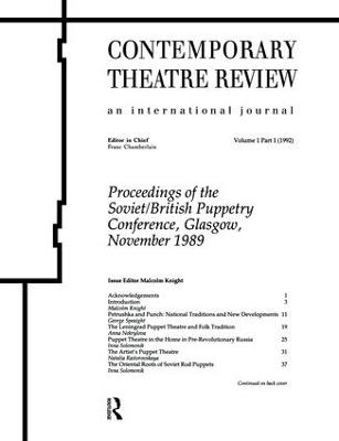 Proceedings of the Soviet/British Puppetry Conference - Malcom Knight